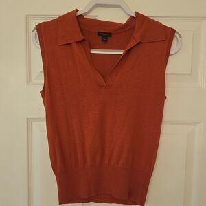 Ann Taylor Rust Sleeveless Blouse